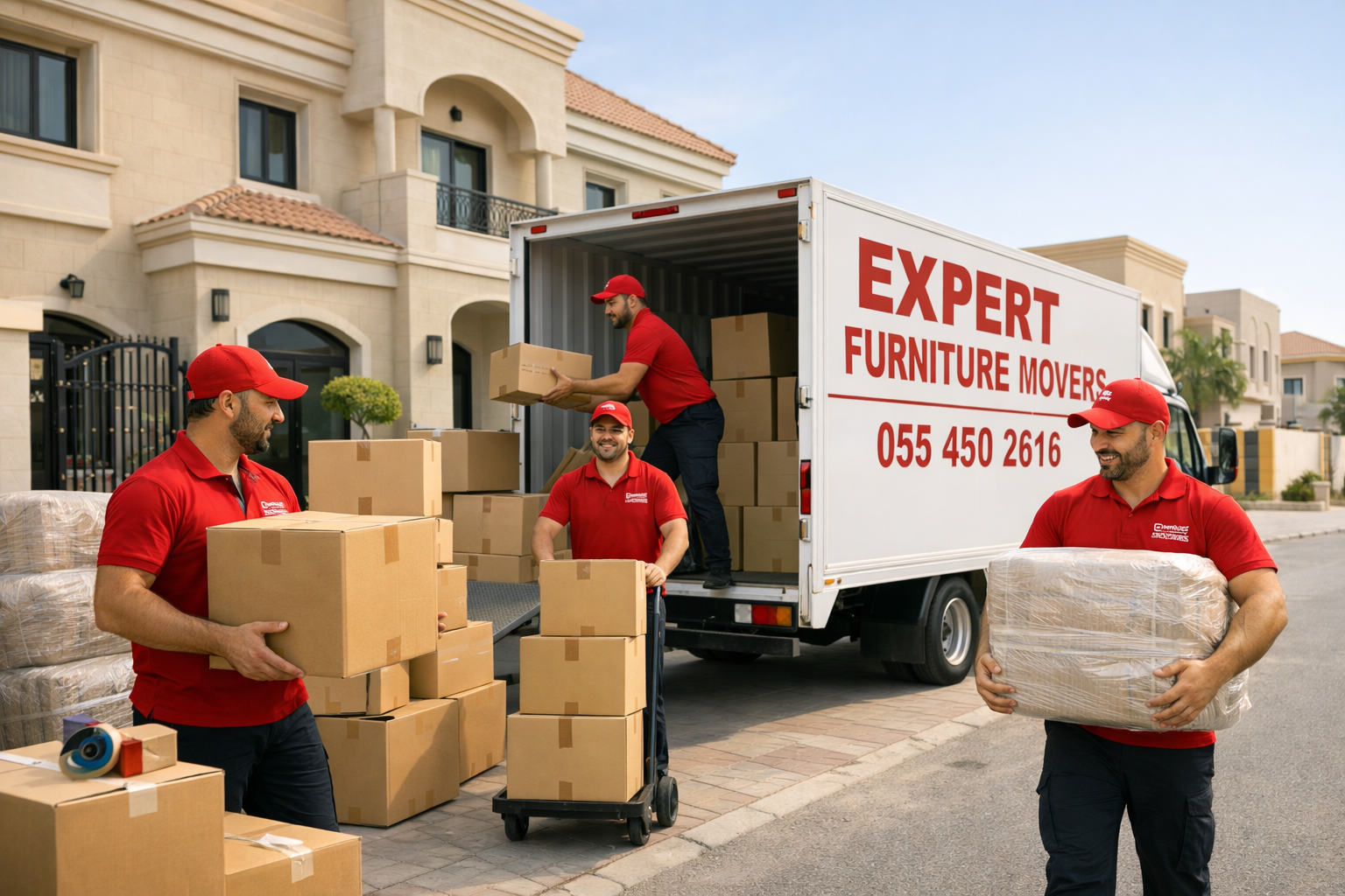 House movers in Abu Dhabi moving a family home