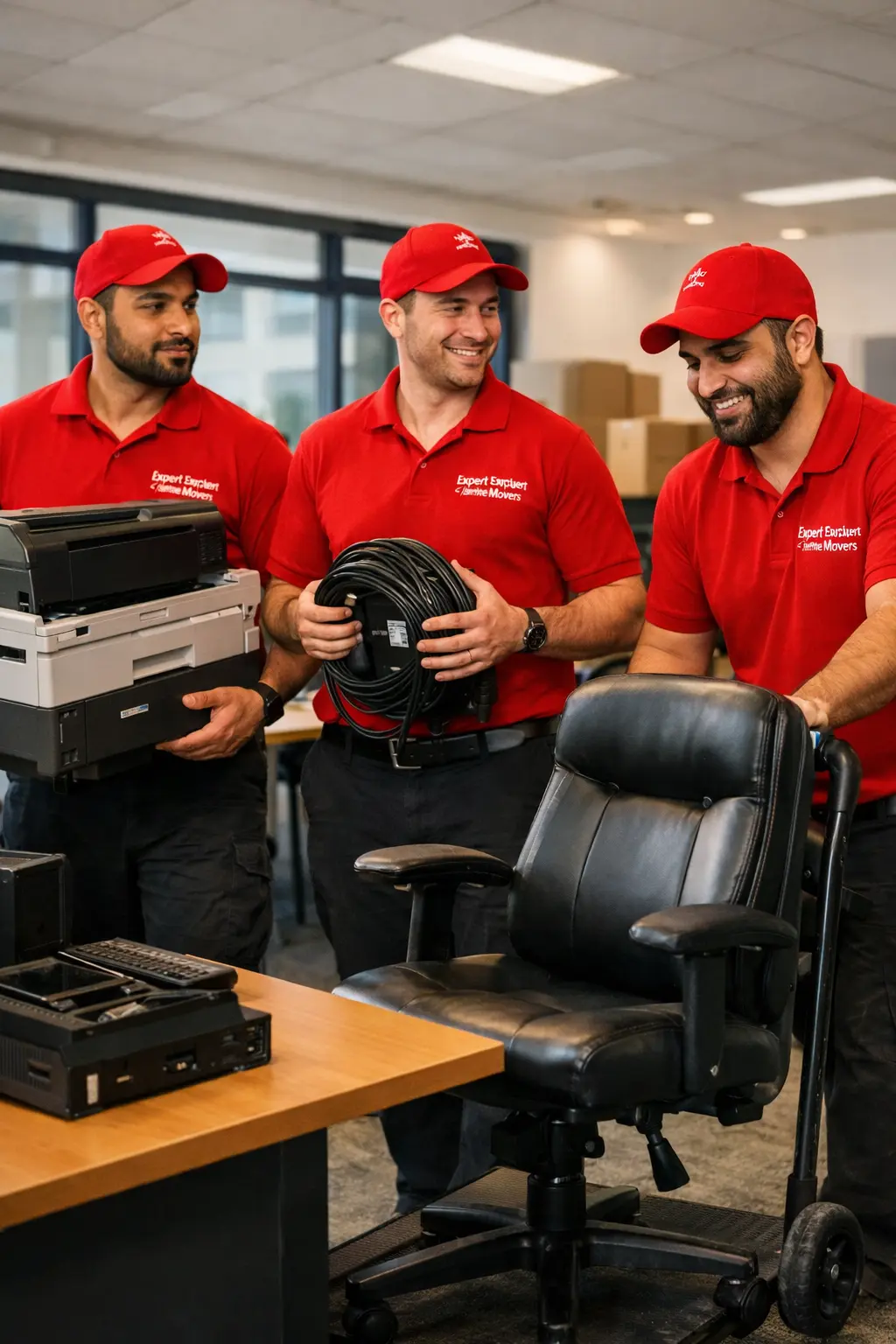 Office movers in Abu Dhabi shifting an office