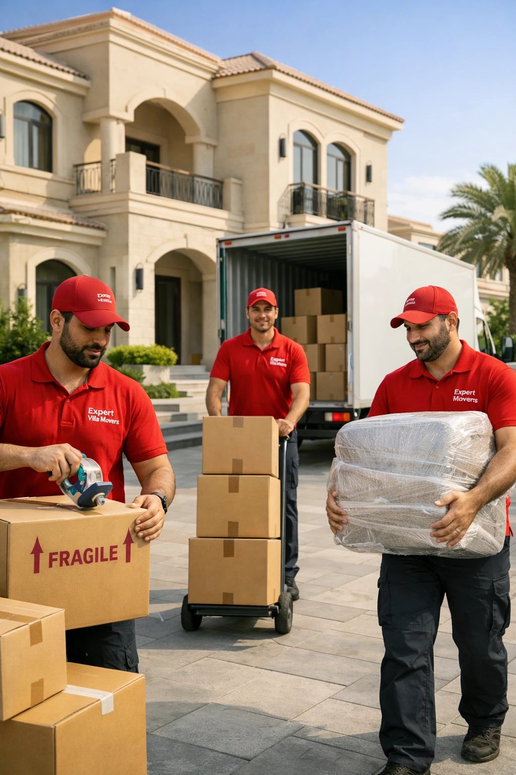 Villa moving company crew loading a villa move in Abu Dhabi